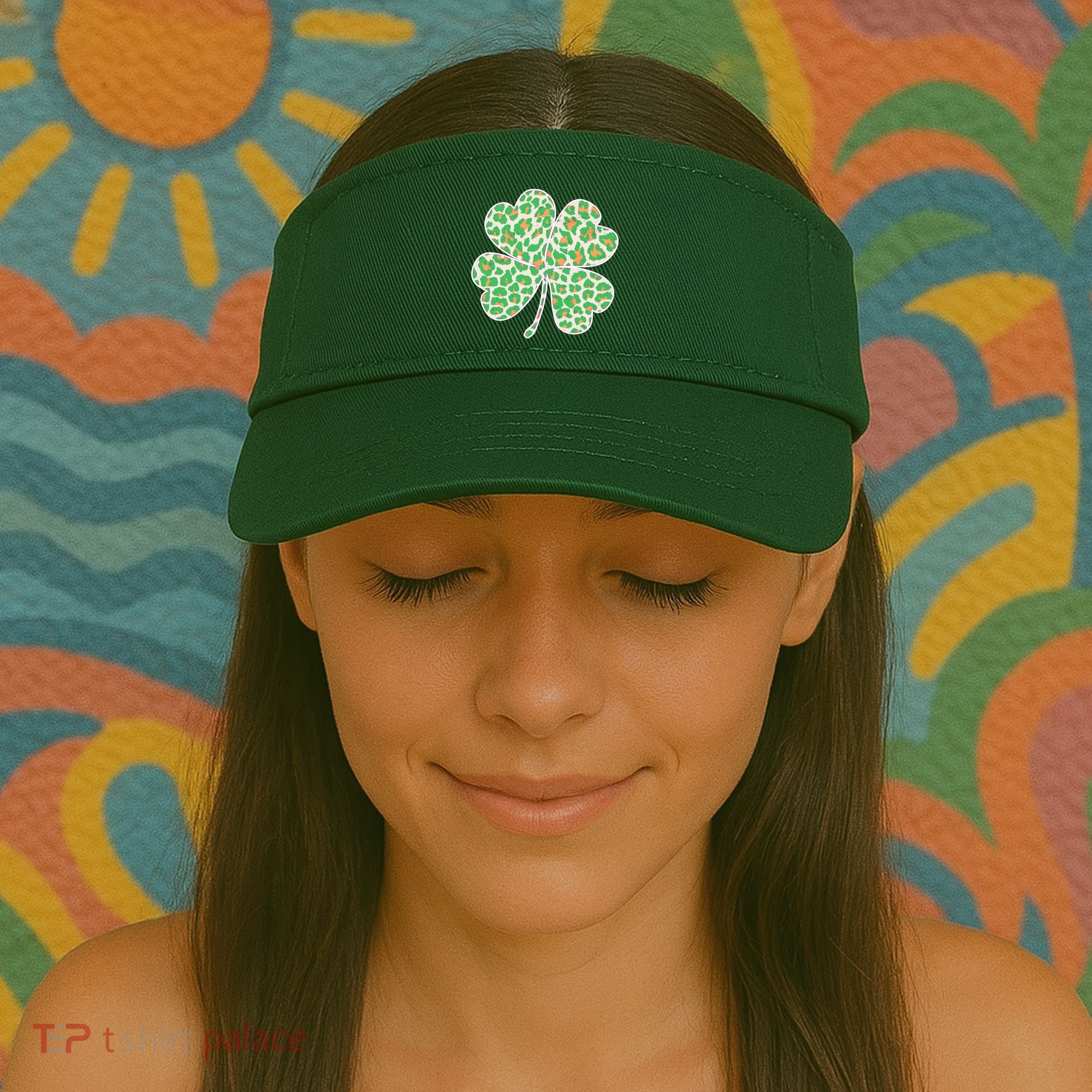 Cute Stylish Leopard Print Shamrock Visor