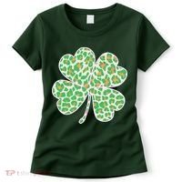 Cute Stylish Leopard Print Shamrock Women's T-Shirt thumb 0