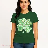 Cute Stylish Leopard Print Shamrock Women's T-Shirt thumb 4