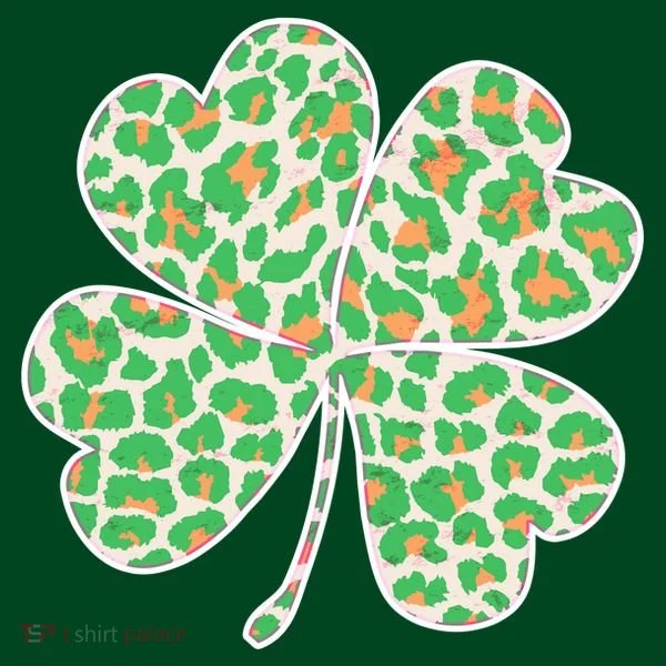 Cute Stylish Leopard Print Shamrock Women's T-Shirt