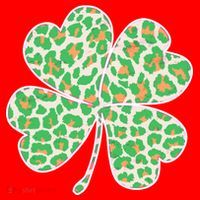 Cute Stylish Leopard Print Shamrock Santa Hat thumb 1