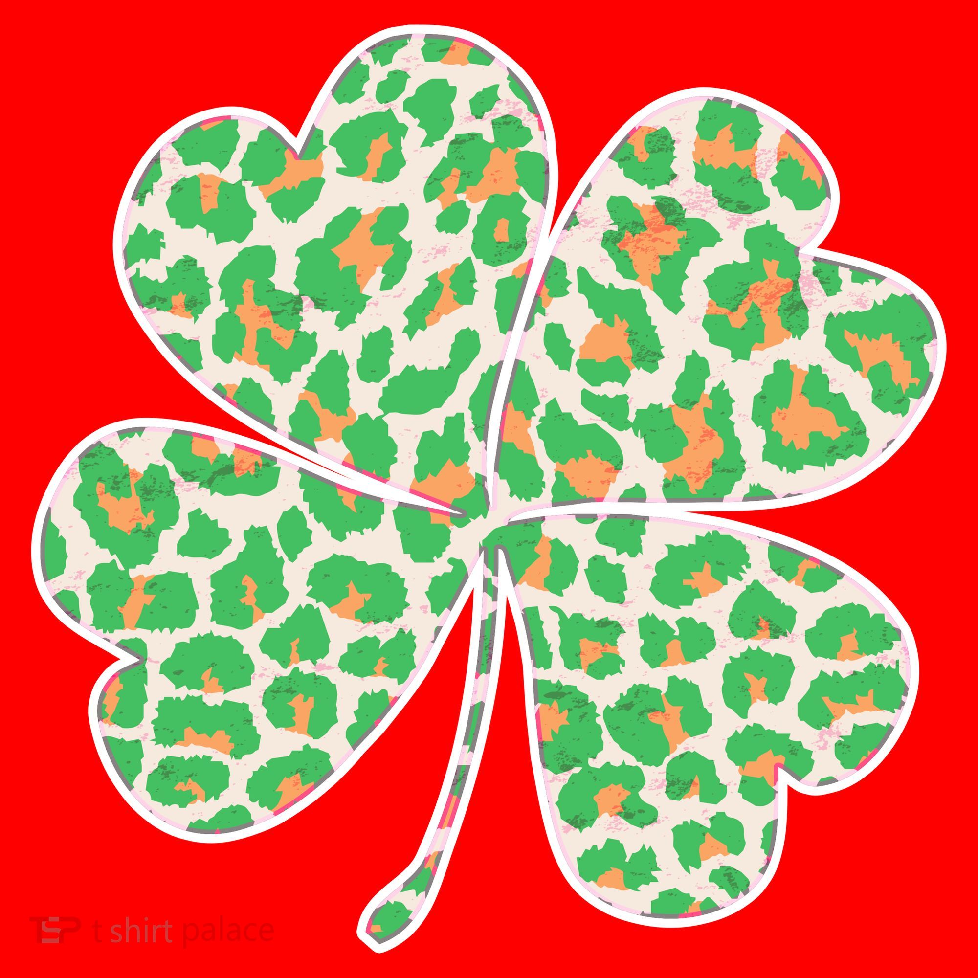 Cute Stylish Leopard Print Shamrock Santa Hat