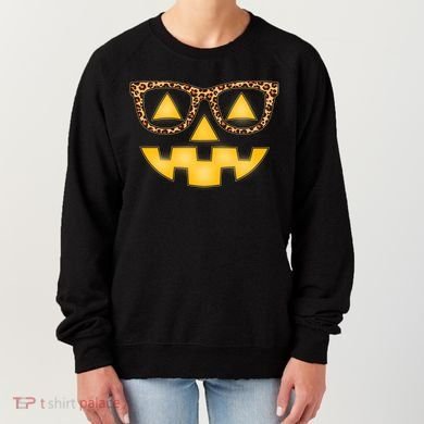 Cute Stylish Pumpkin Face With Glasses Women's Sweatshirt
