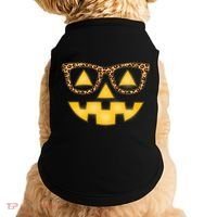 Cute Stylish Pumpkin Face With Glasses Doggie Tank thumb 0