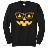 Cute Stylish Pumpkin Face With Glasses Sweatshirt thumb 0