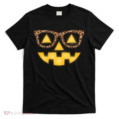 Cute Stylish Pumpkin Face With Glasses T-Shirt