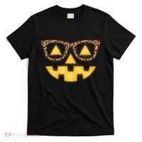 Cute Stylish Pumpkin Face With Glasses T-Shirt thumb 0