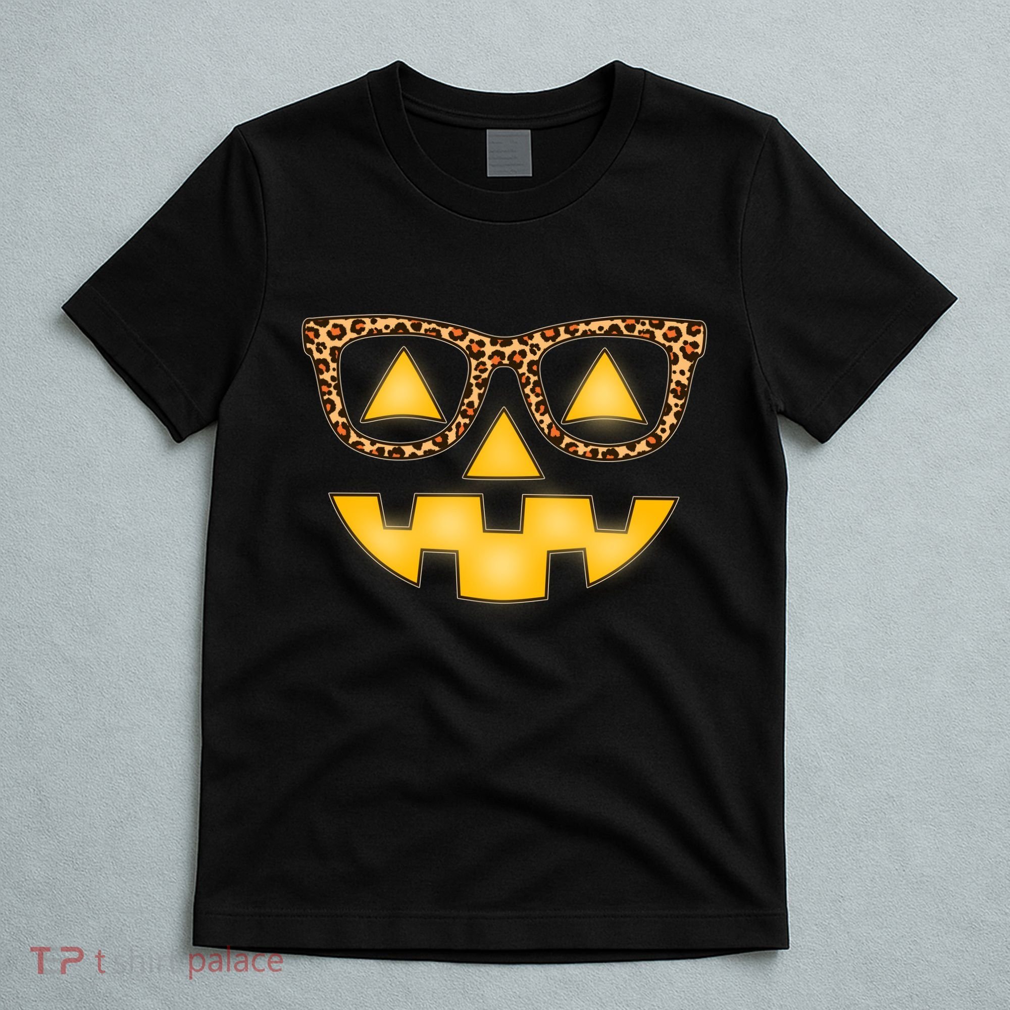 Cute Stylish Pumpkin Face With Glasses T-Shirt