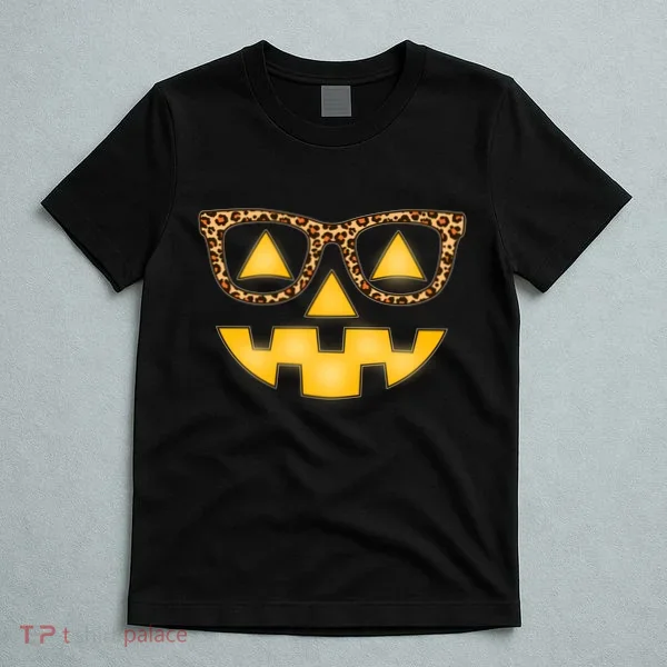 Cute Stylish Pumpkin Face With Glasses T-Shirt