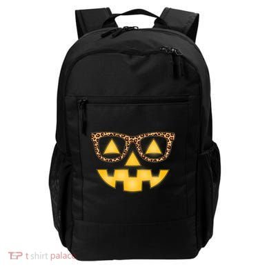 Cute Stylish Pumpkin Face With Glasses Backpack