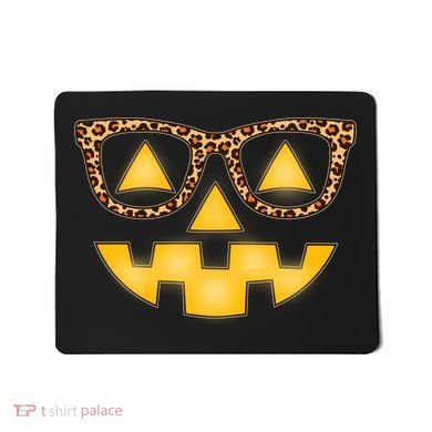 Cute Stylish Pumpkin Face With Glasses Mousepad