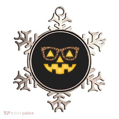Cute Stylish Pumpkin Face With Glasses Ornament