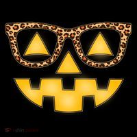 Cute Stylish Pumpkin Face With Glasses Ornament thumb 1