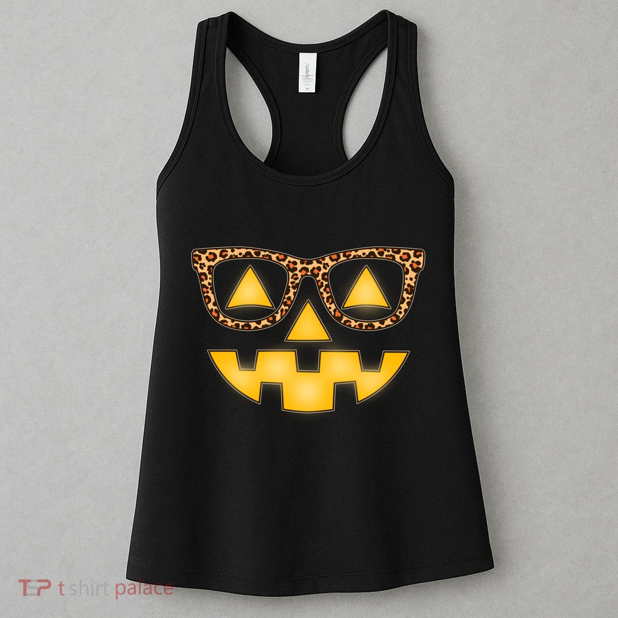 Cute Stylish Pumpkin Face With Glasses Women's Tank Top