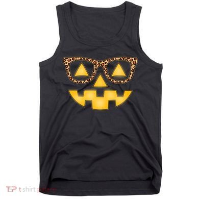 Cute Stylish Pumpkin Face With Glasses Tank Top