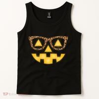 Cute Stylish Pumpkin Face With Glasses Tank Top thumb 2