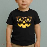 Cute Stylish Pumpkin Face With Glasses Toddler T-Shirt thumb 2