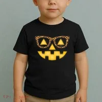 Cute Stylish Pumpkin Face With Glasses Toddler T-Shirt thumb 2