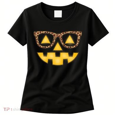 Cute Stylish Pumpkin Face With Glasses Women's T-Shirt