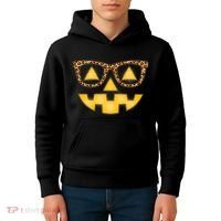 Cute Stylish Pumpkin Face With Glasses Kids Hoodie thumb 4