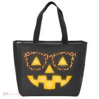 Cute Stylish Pumpkin Face With Glasses Tote Bag thumb 0