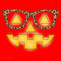 Cute Stylish Pumpkin Face With Glasses Santa Hat thumb 1