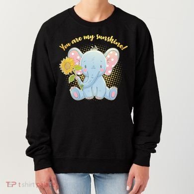 Cute Sunflower Elephant Sunshine  Women's Sweatshirt