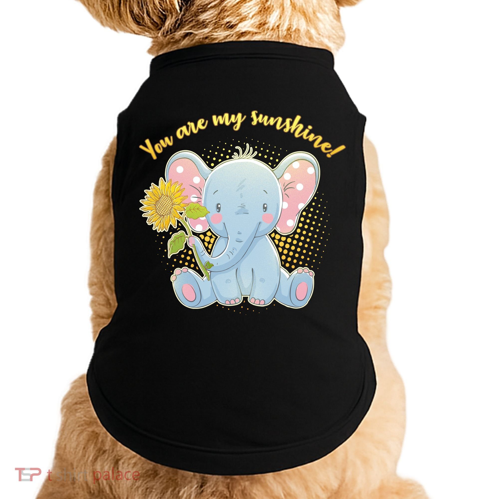 Cute Sunflower Elephant Sunshine  Doggie Tank