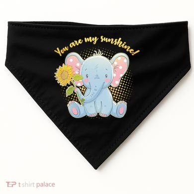 Cute Sunflower Elephant Sunshine  USA-Made Doggie Bandana