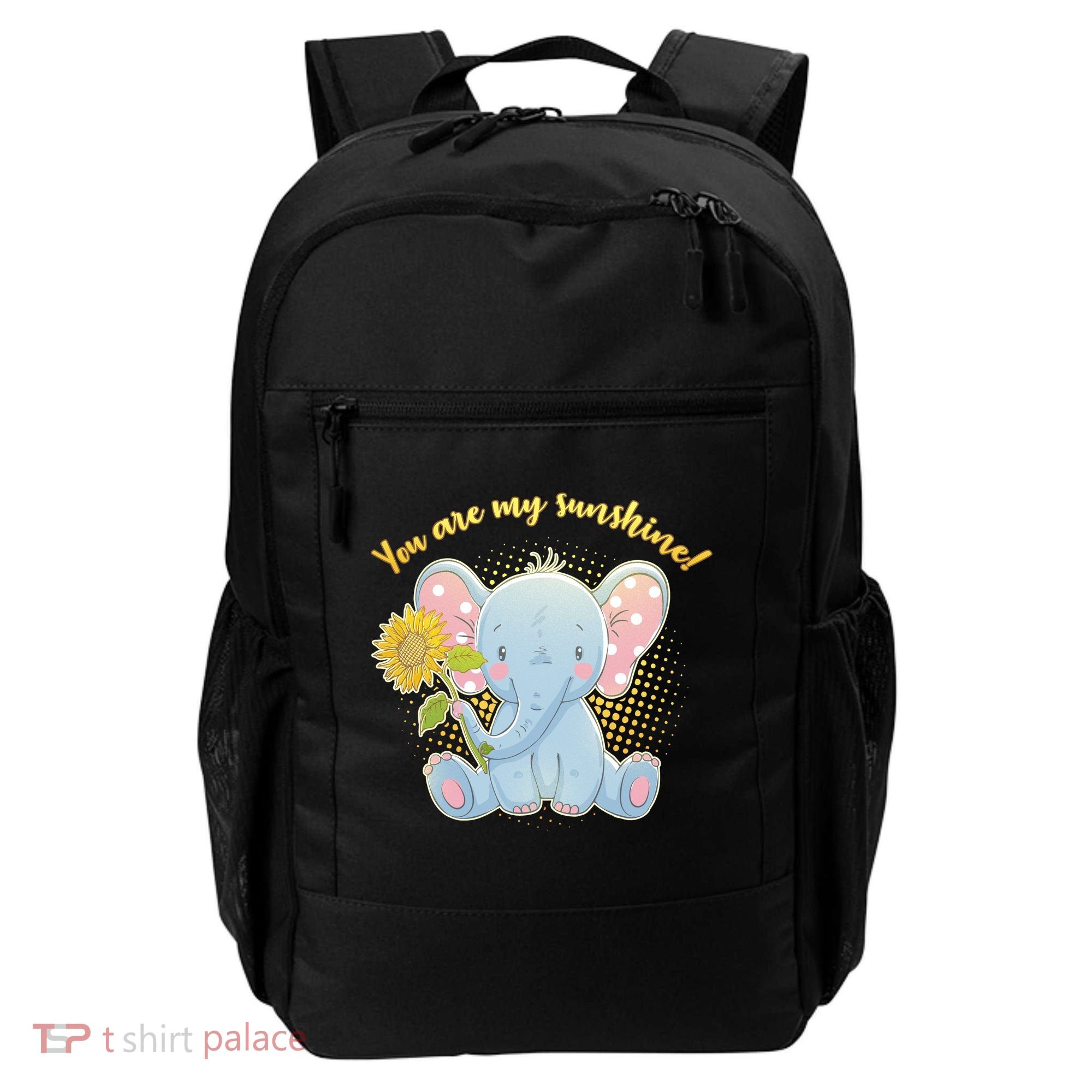 Cute Sunflower Elephant Sunshine  Backpack