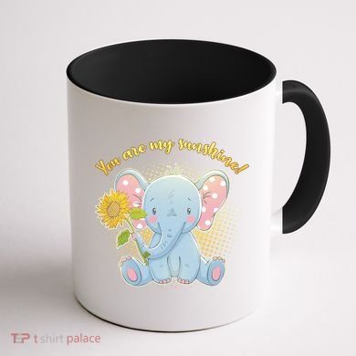 Cute Sunflower Elephant Sunshine  Coffee Mug back