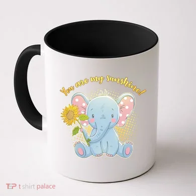 Cute Sunflower Elephant Sunshine  Coffee Mug