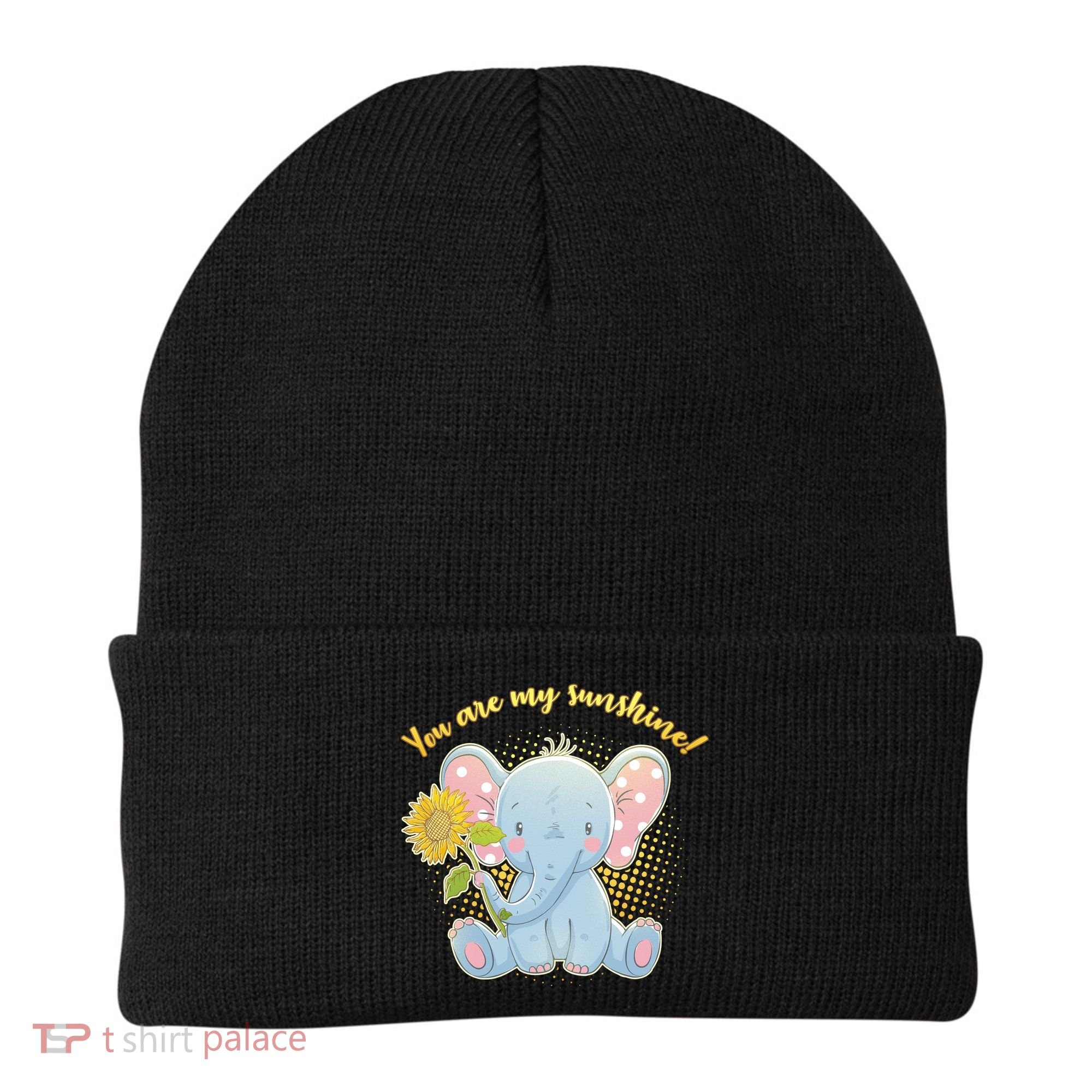 Cute Sunflower Elephant Sunshine  Beanie