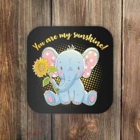 Cute Sunflower Elephant Sunshine  Coaster thumb 0