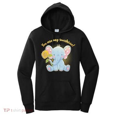 Cute Sunflower Elephant Sunshine  Women's Hoodie
