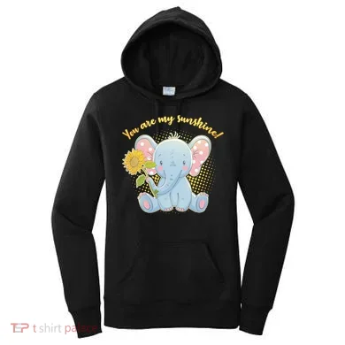 Cute Sunflower Elephant Sunshine  Women's Hoodie
