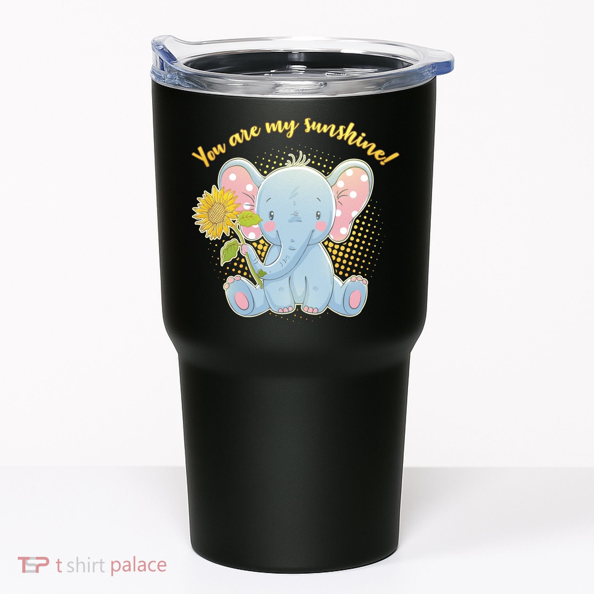 Cute Sunflower Elephant Sunshine  Tumbler