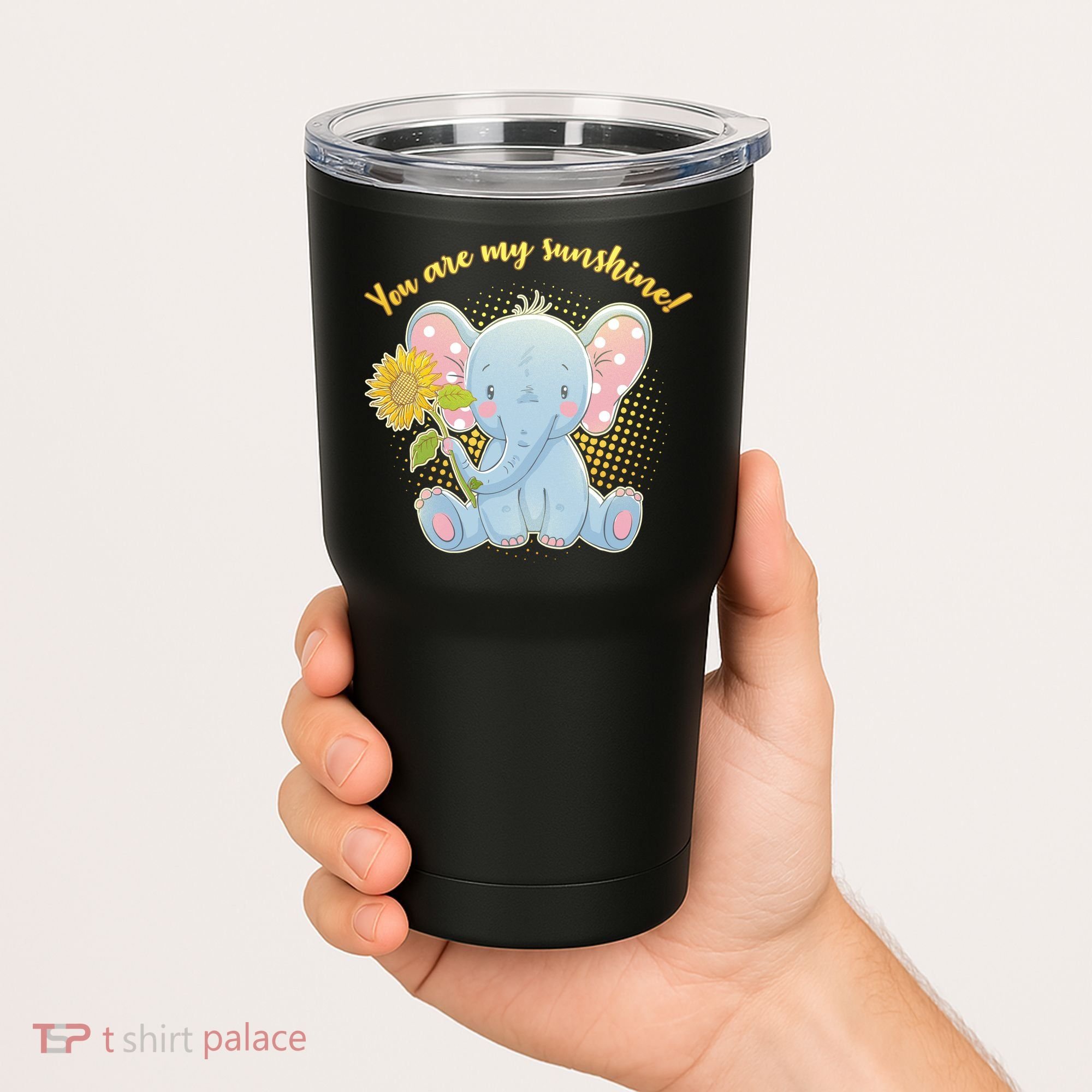 Cute Sunflower Elephant Sunshine  Tumbler