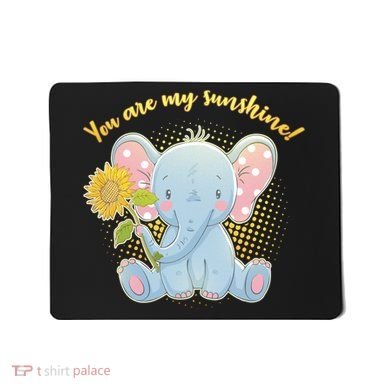 Cute Sunflower Elephant Sunshine  Mousepad