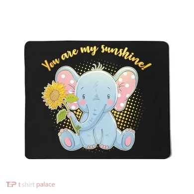 Cute Sunflower Elephant Sunshine  Mousepad