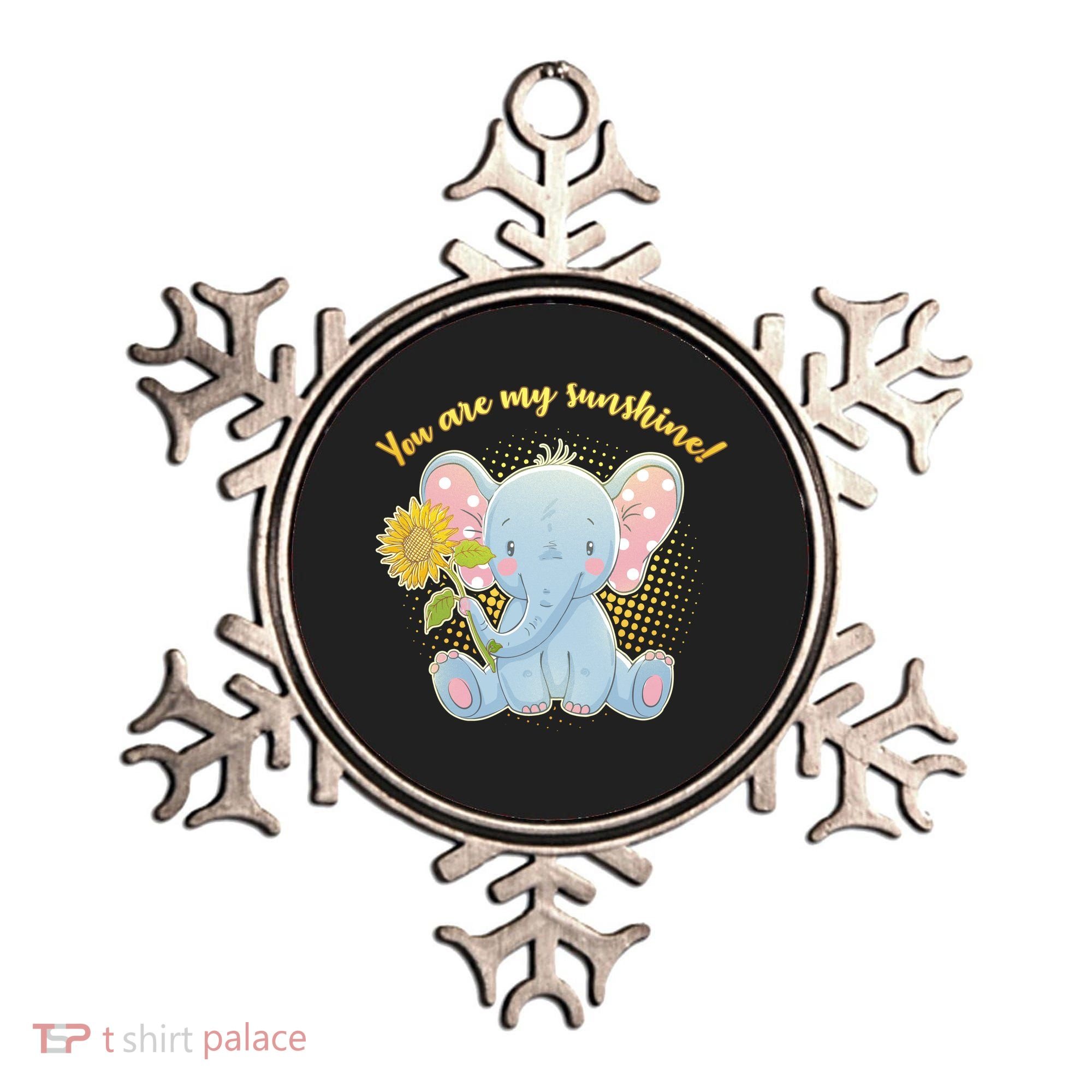 Cute Sunflower Elephant Sunshine  Ornament