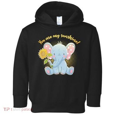 Cute Sunflower Elephant Sunshine  Toddler Hoodie