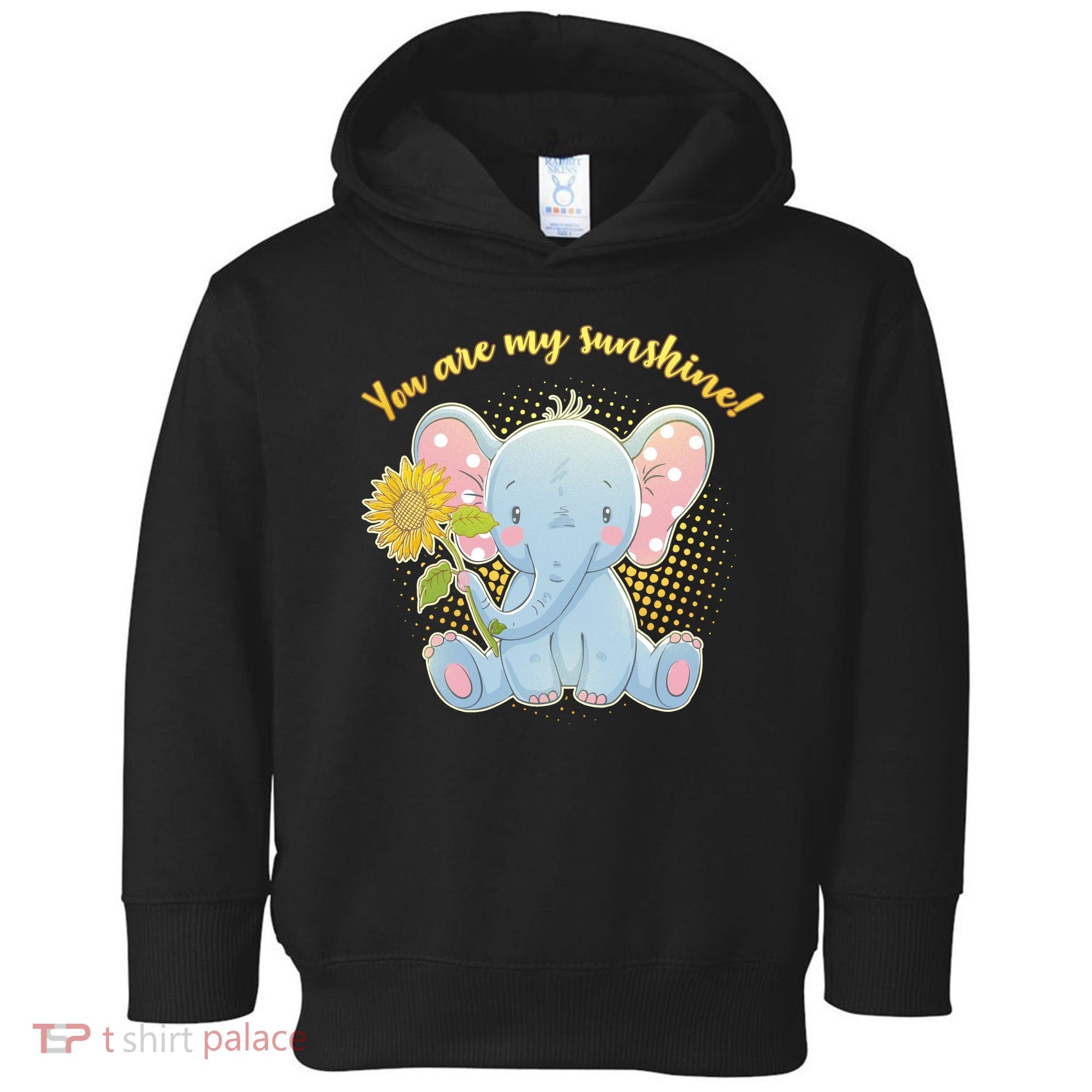 Cute Sunflower Elephant Sunshine  Toddler Hoodie