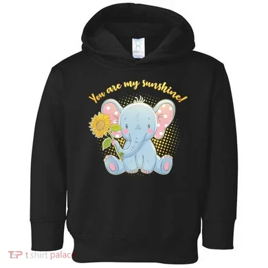 Cute Sunflower Elephant Sunshine  Toddler Hoodie