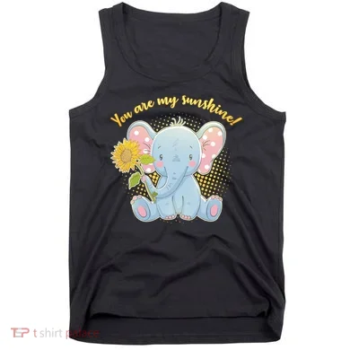 Cute Sunflower Elephant Sunshine  Tank Top