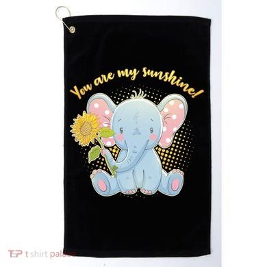 Cute Sunflower Elephant Sunshine  Golf Towel