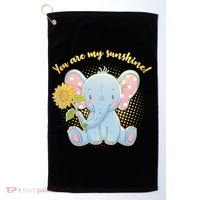 Cute Sunflower Elephant Sunshine  Golf Towel thumb 0