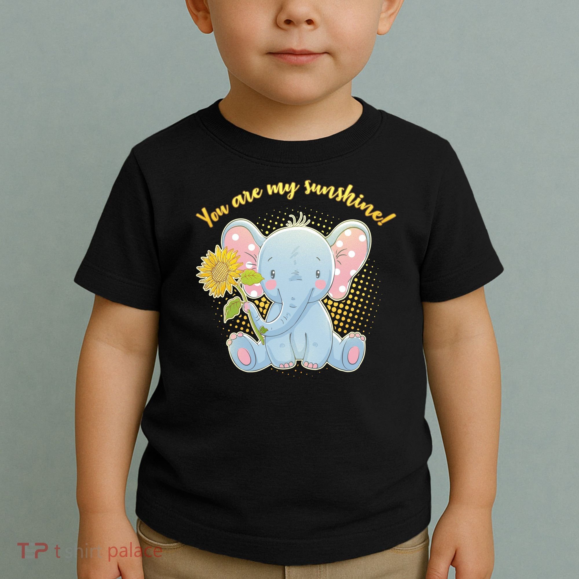 Cute Sunflower Elephant Sunshine  Toddler T-Shirt