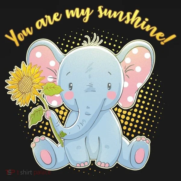 Cute Sunflower Elephant Sunshine  Toddler T-Shirt