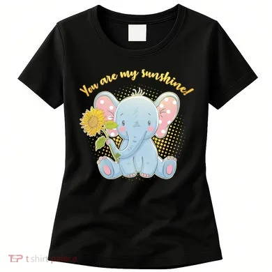 Cute Sunflower Elephant Sunshine Women's T-Shirt